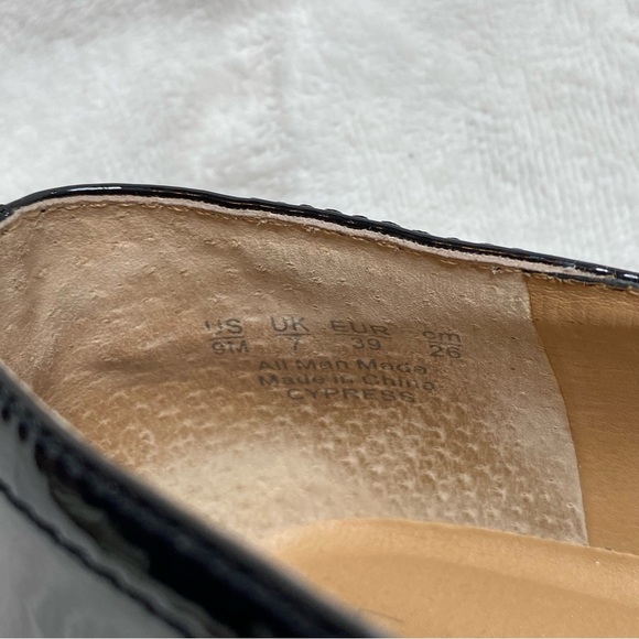 Franco Sarto Black Shiny Patent Leather Cypress Lug Sole Loafers - Picture 14 of 15